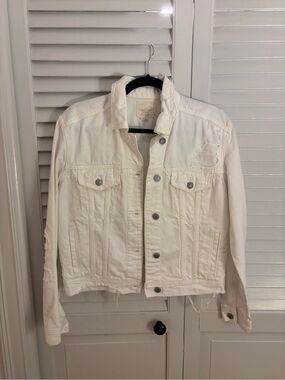 American Eagle Outfitters White Denim Jacket